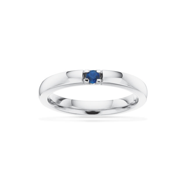 Grace Ring 14 kt. hv. 1x0,07 safir