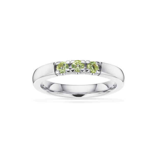 Grace Ring 14 kt. hv. 3x0,07 peridot