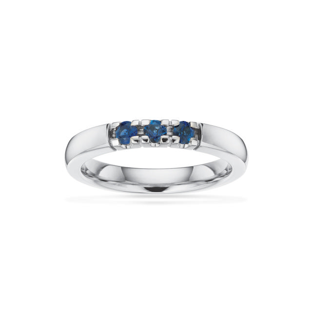 Grace Ring 14 kt. hv. 3x0,07 safir