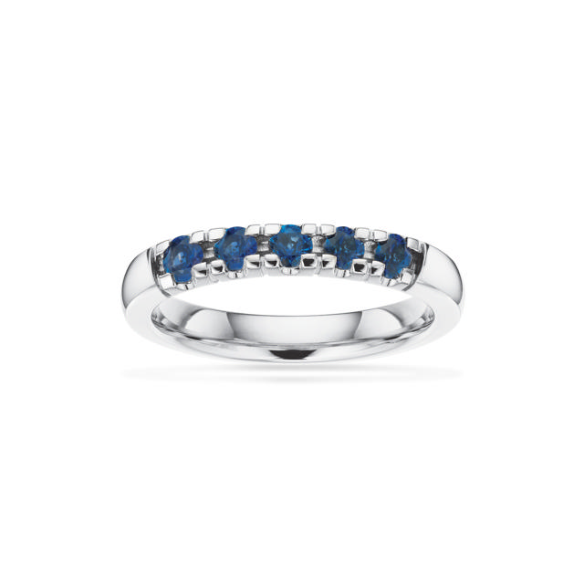 Grace Ring 14 kt. hv. 5x0,07 safir