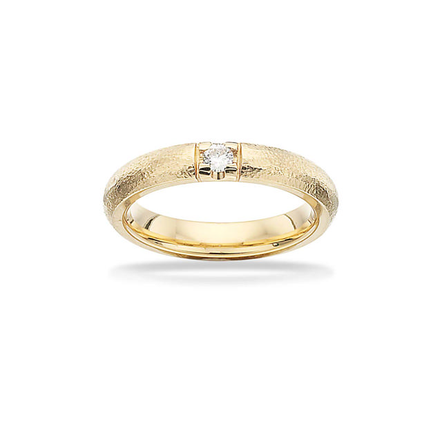 Grace Ring rustik 14 kt. rd 1x0,09 H-W/SI