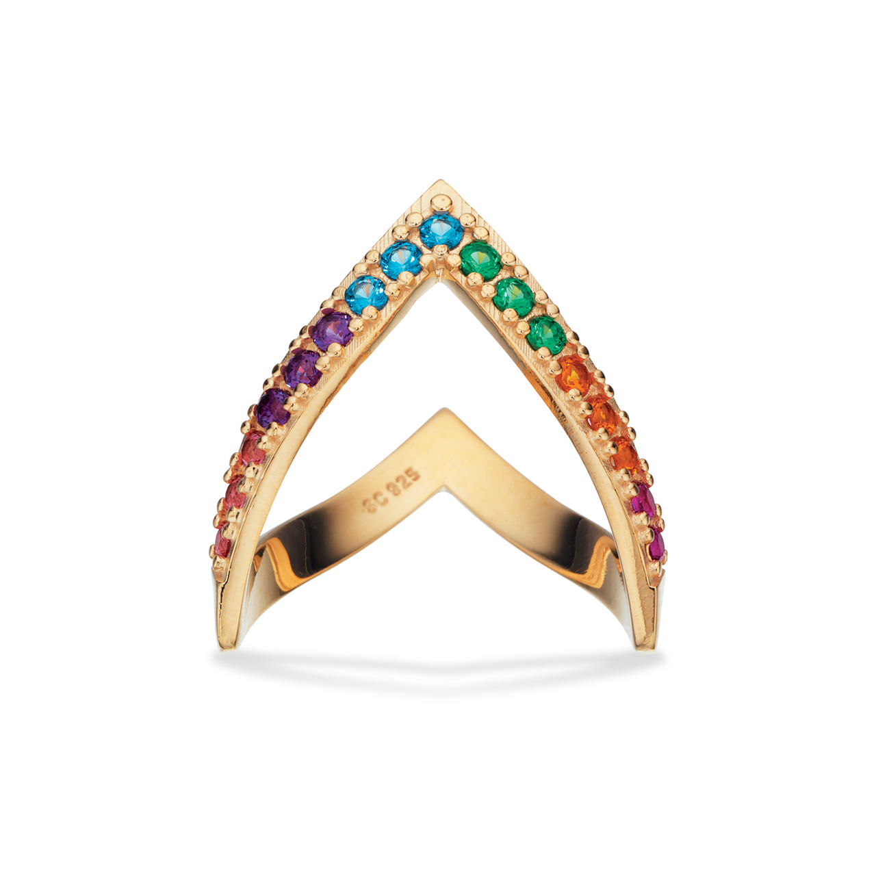 SoHo bispering rainbow cubic zir. sølv fg.