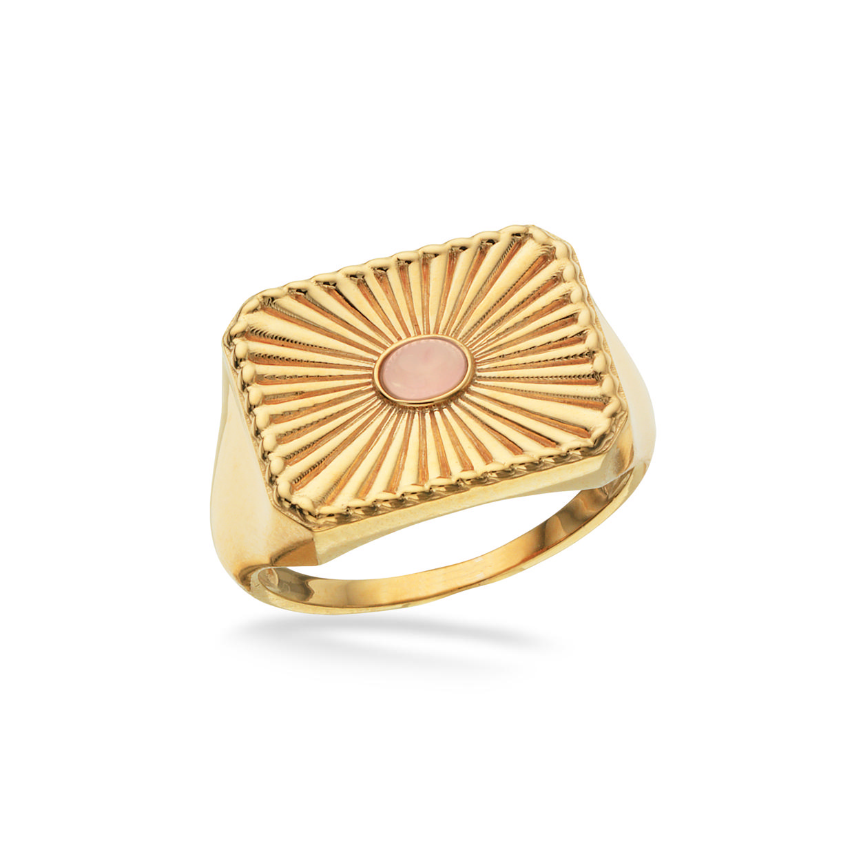 Ring rose quartz 925 goldplated