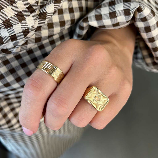 Ring rose quartz 925 goldplated