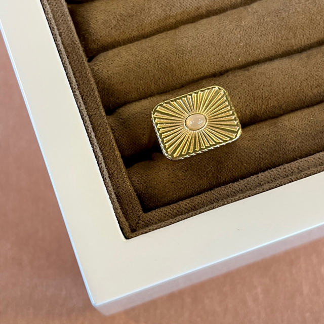 Ring rose quartz 925 goldplated