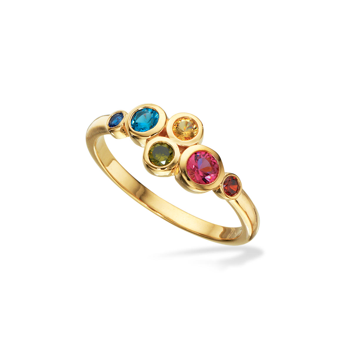 SoHo ring rainbow cubic zir. sølv fg.