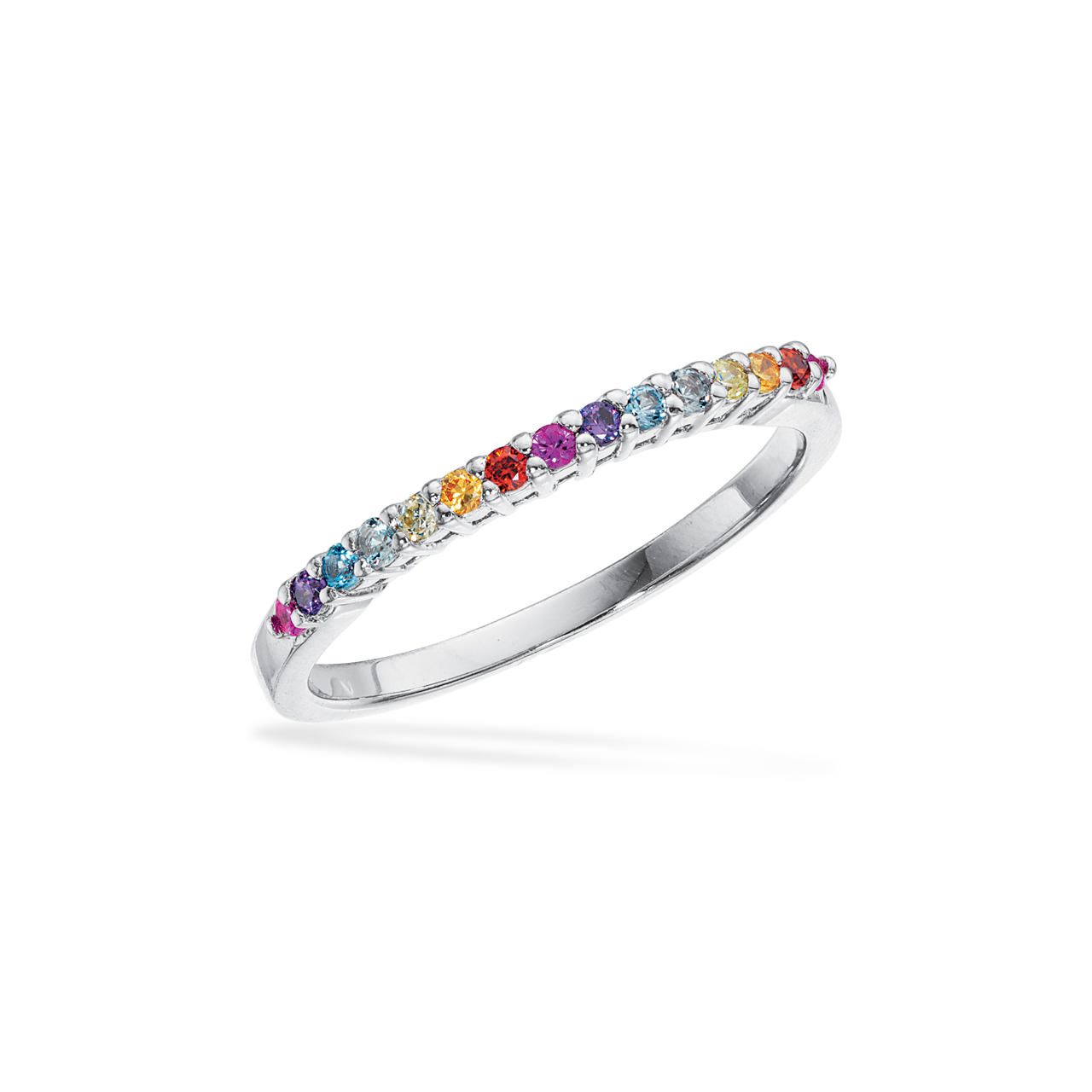 SoHo ring rainbow cubic zir. sølv rh.