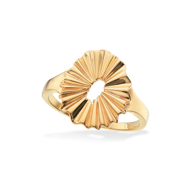 Ring plissé sølv fg.