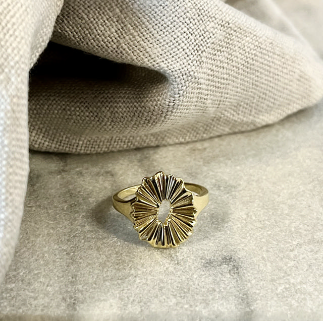 Ring plissé sølv fg.