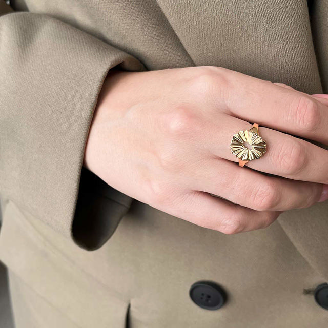 Ring plissé sølv fg.