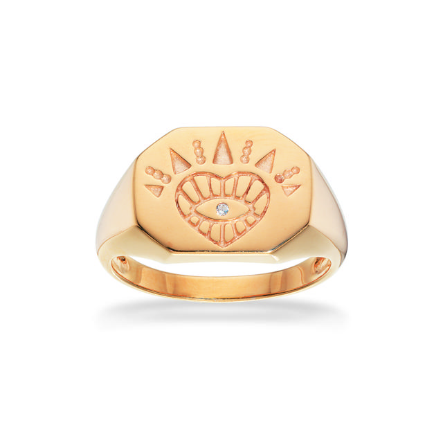 Ring signet zir. 925 goldplated
