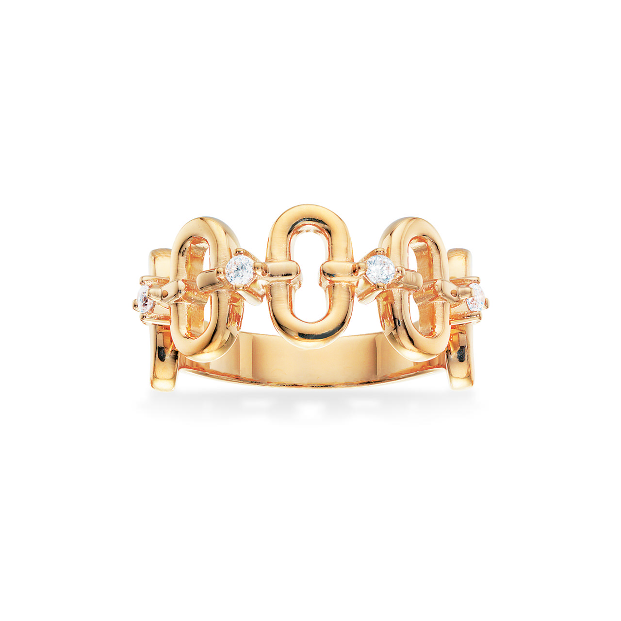 Ring links zir. 925 goldplated