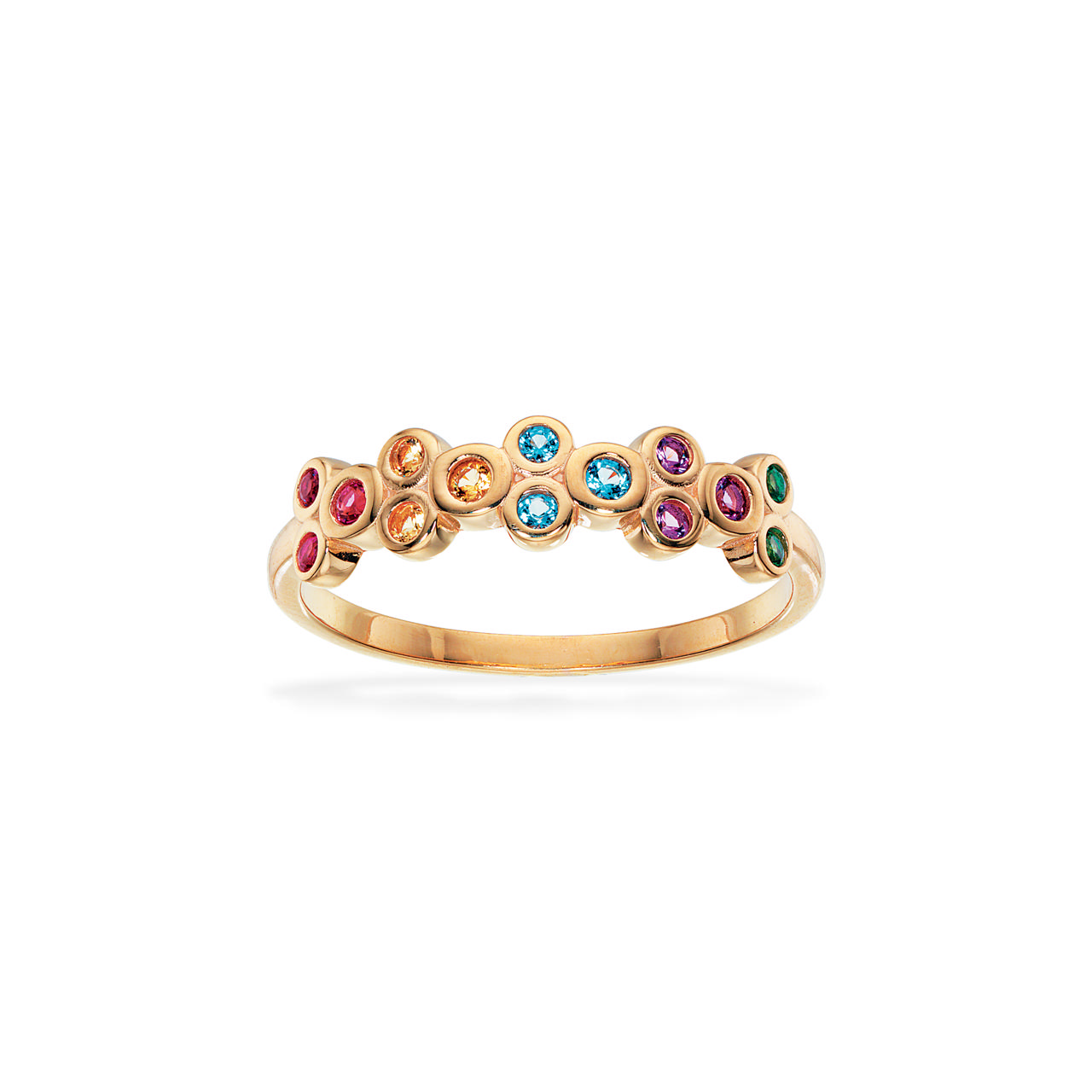 SoHo ring rainbow cubic zir. sølv fg.