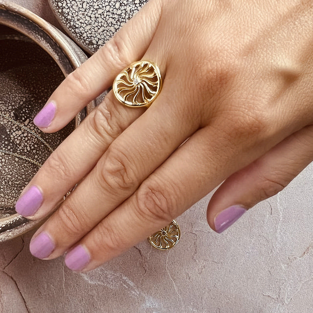 Ring zir. 925 goldplated