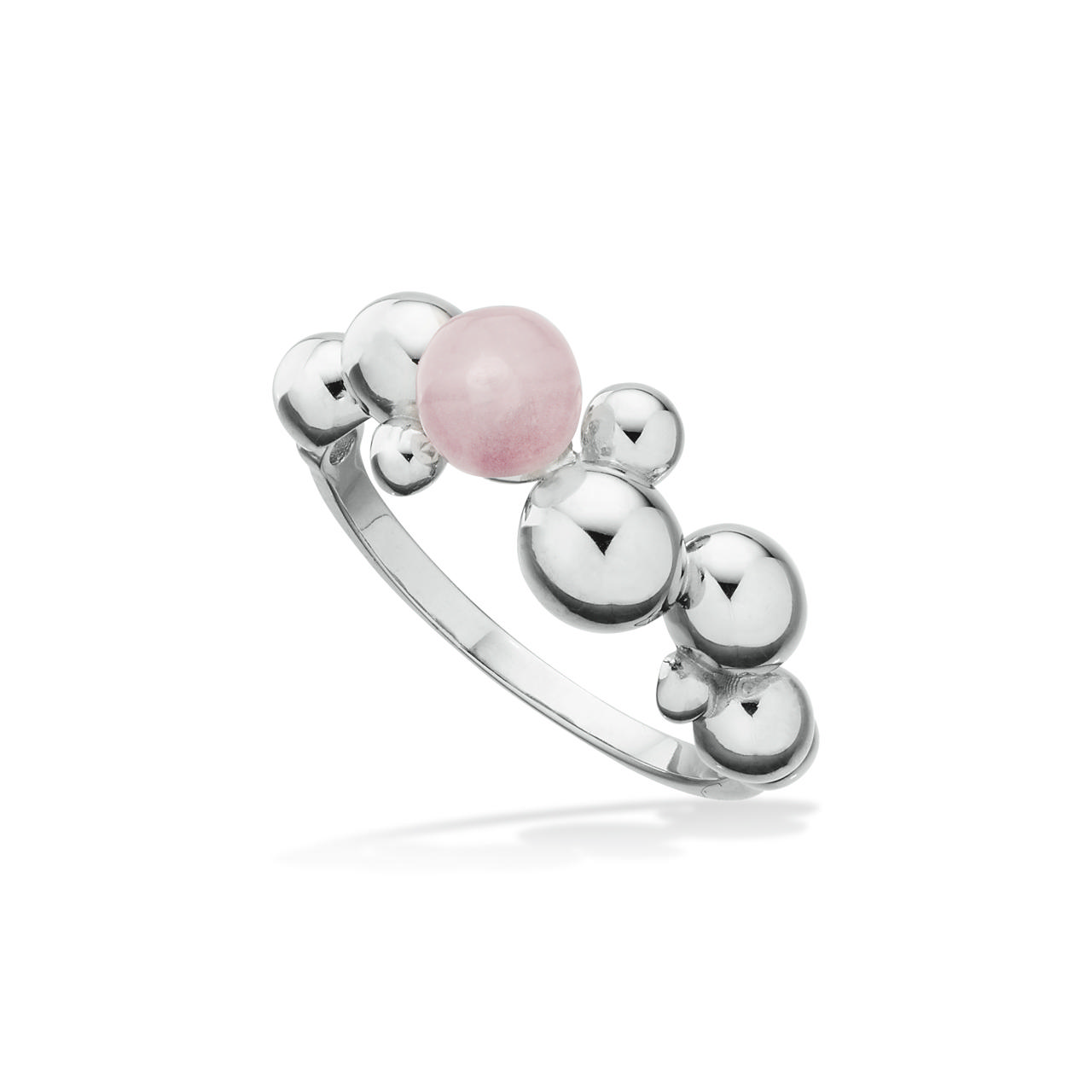 Ring rose quartz 925 platinium