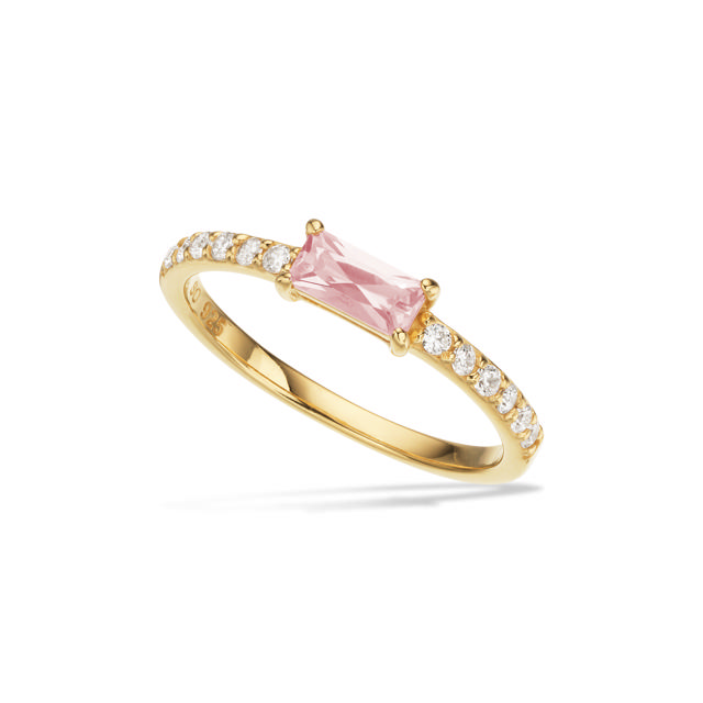 SoHo ring hvid/rosa cubic zir. sølv fg.