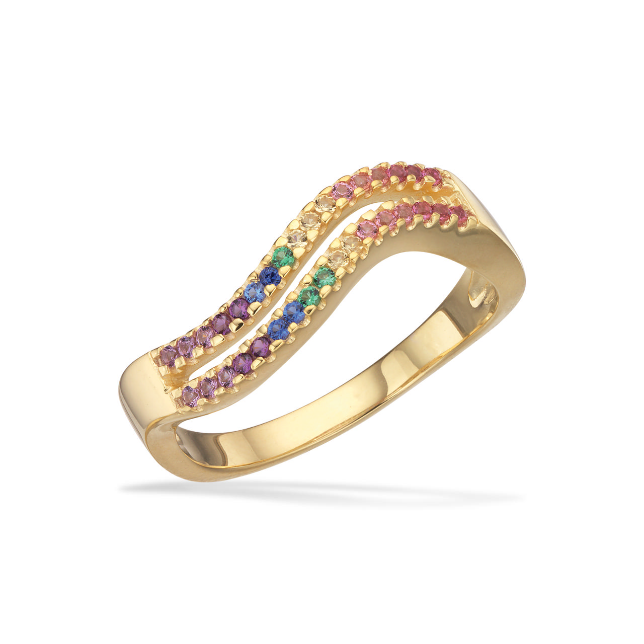 SoHo ring rainbow cubic zir. sølv fg.