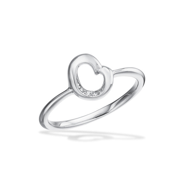 Ring cubic zir. sølv rh.