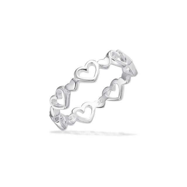 Pigering hjerter 46-52 sølv