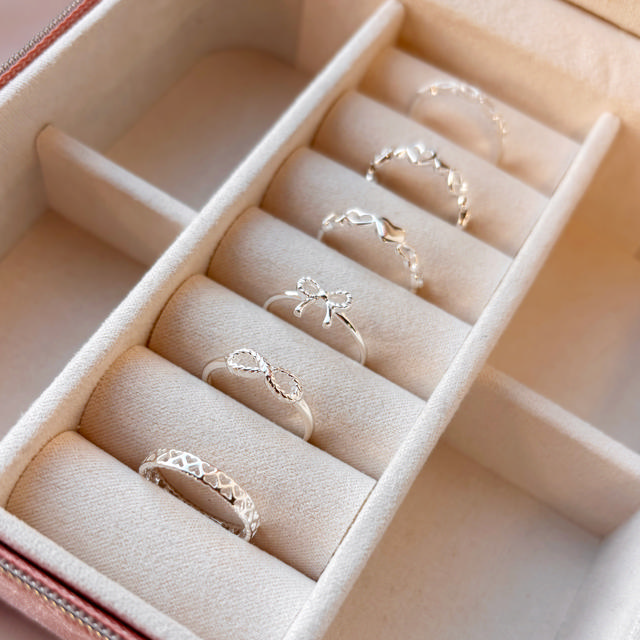 Pigering hjerter 46-52 sølv