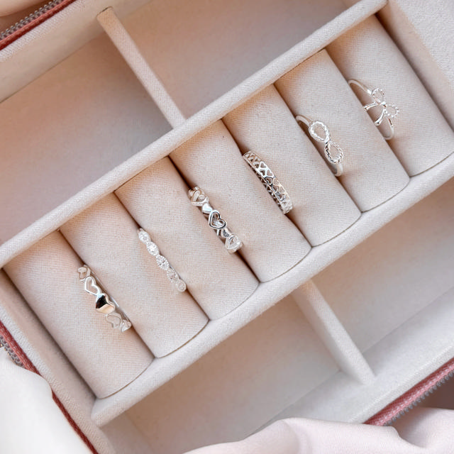 Pigering hjerter 46-52 sølv