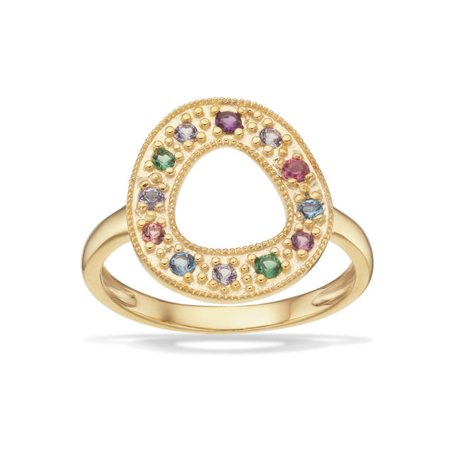 *SoHo ring multicolor cubic zir. sølv fg.