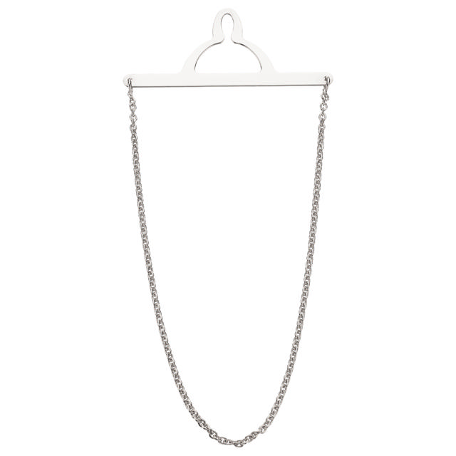 Slipsekæde rund anker sølv rh.