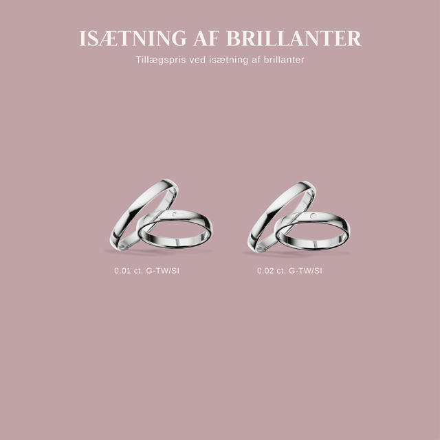 Hjerteringe 3 mm. sølv