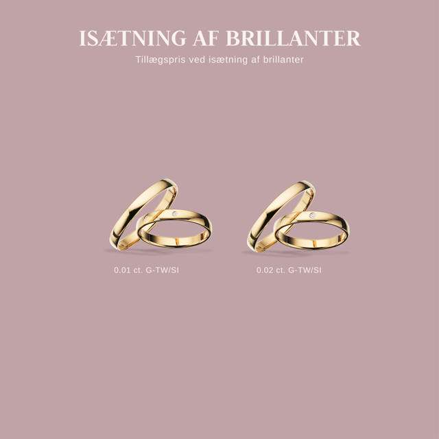 Hjerteringe 3 mm. 14 kt.