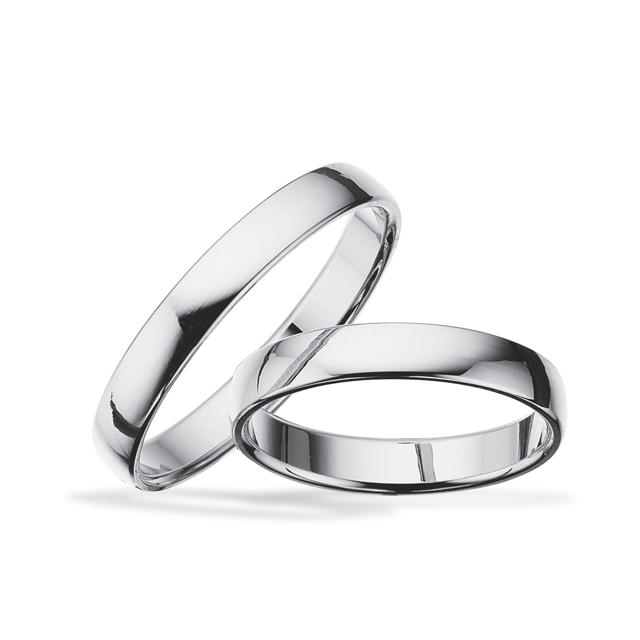 Hjerteringe 3,5 mm. 14 kt. hvidguld