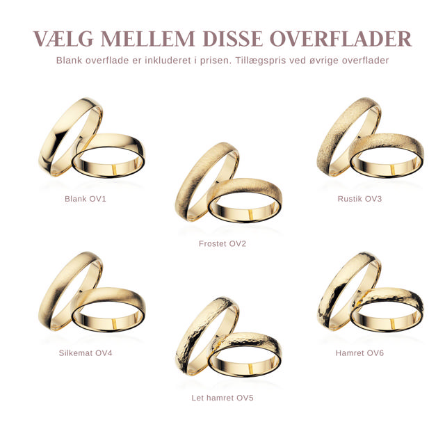 Hjerteringe 4 mm. 14 kt.