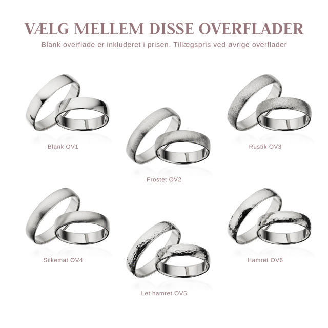 Hjerteringe 4,5 mm. 14 kt. hvidguld