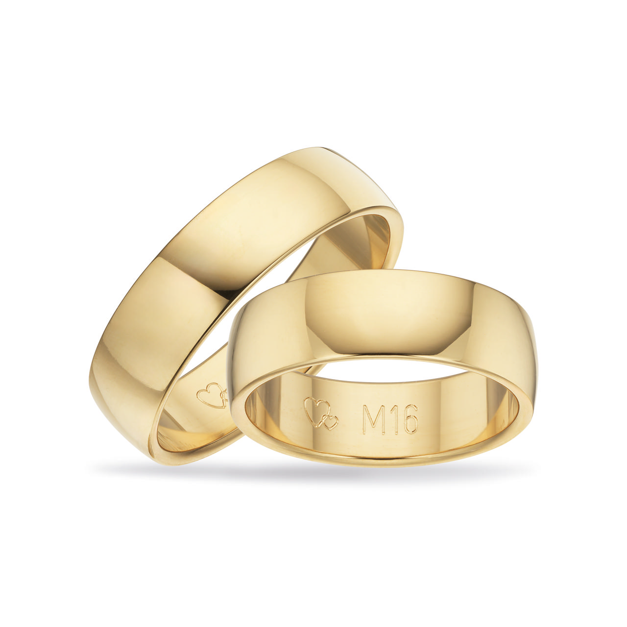 Hjerteringe 6 mm. 14 kt.