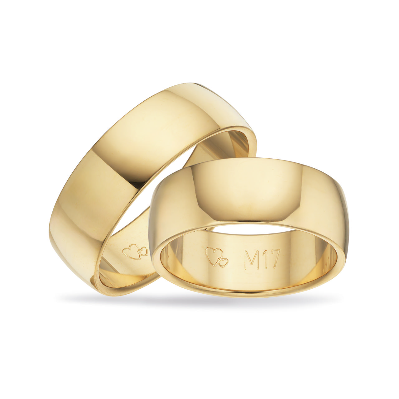 Hjerteringe 7 mm. 8 kt.