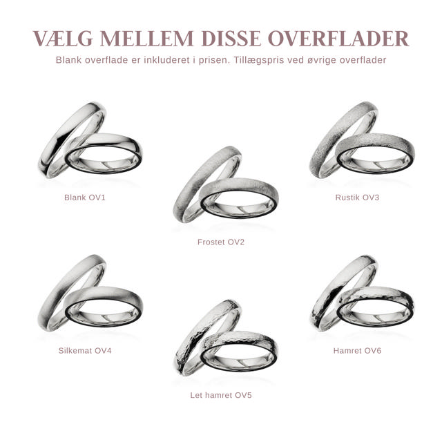 Hjerteringe 3,5 mm. 14 kt. hvidguld