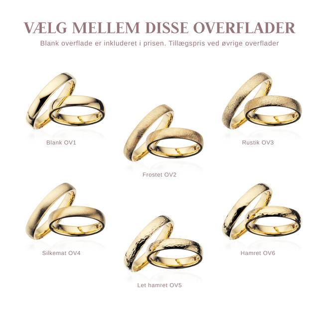 Hjerteringe 4 mm. 8 kt.