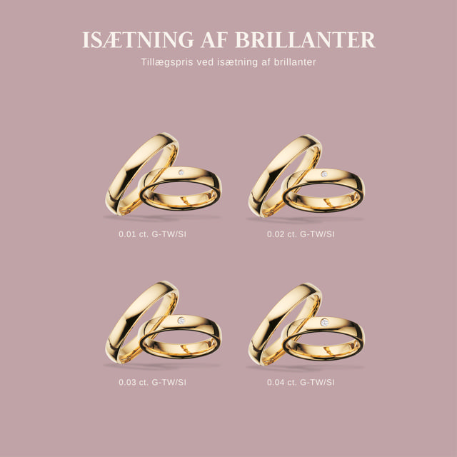 Hjerteringe 4 mm. 14 kt.