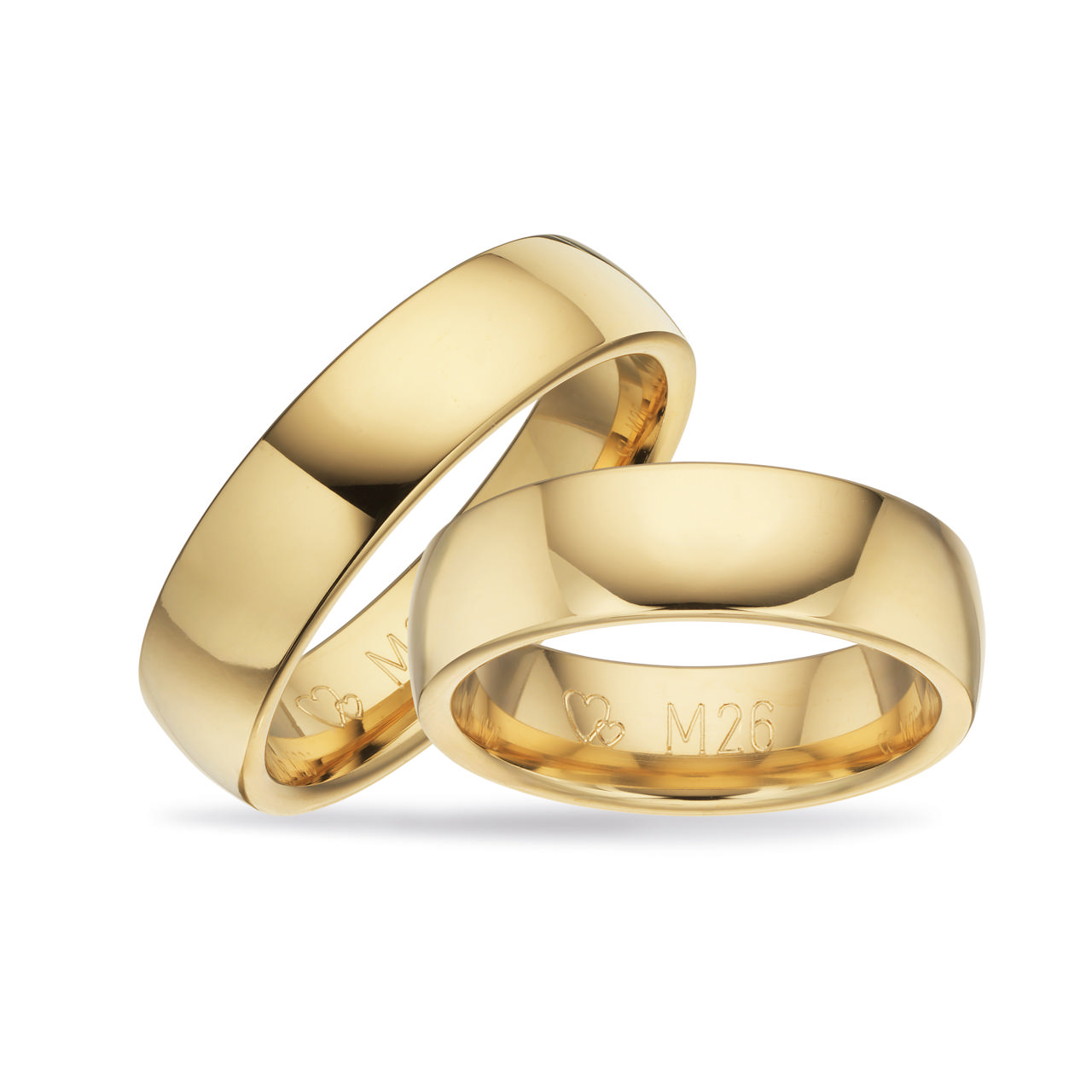 Hjerteringe 6 mm. 14 kt.