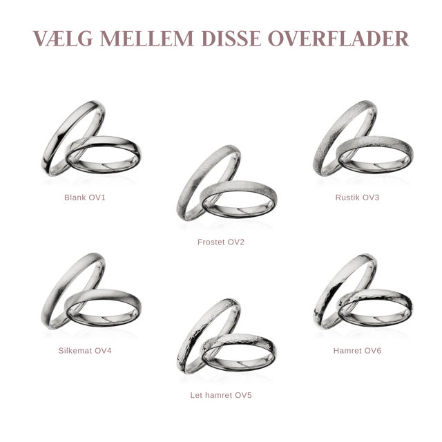 Hjerteringe 3 mm. sølv 