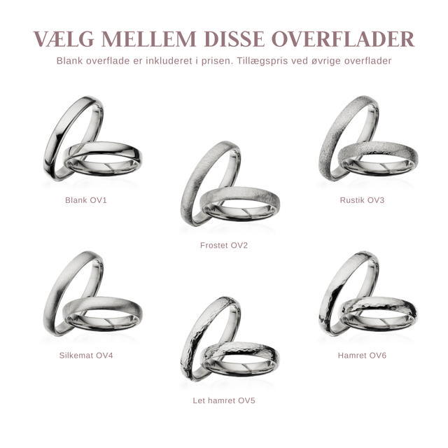 Hjerteringe 3,5 mm 14 kt. hvidguld