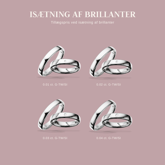 Hjerteringe 4 mm. sølv