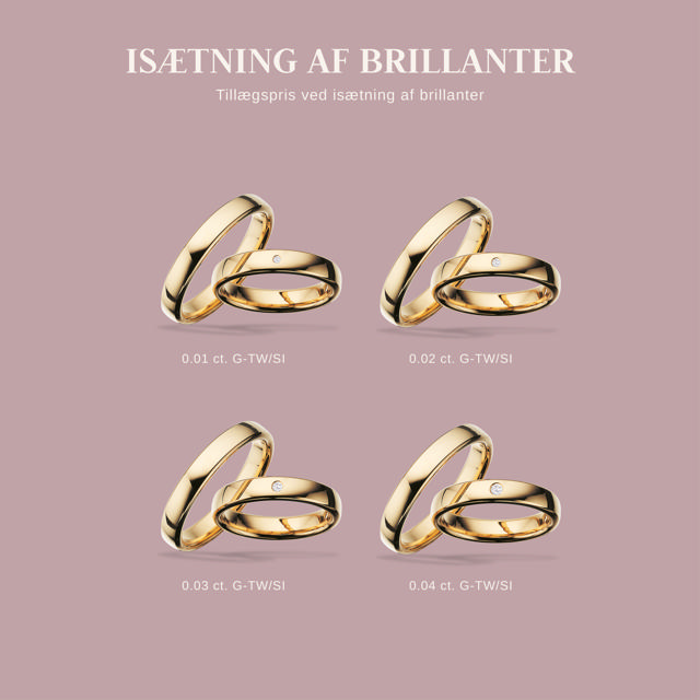 Hjerteringe 4 mm. 8 kt.