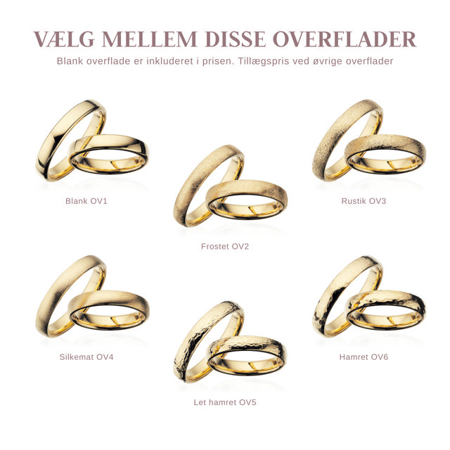 Hjerteringe 4 mm. 14 kt.