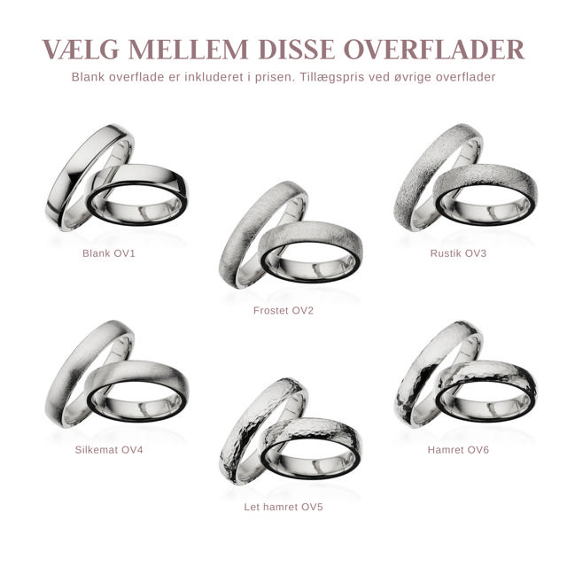 Hjerteringe 4,5 mm. 14 kt. hvidguld