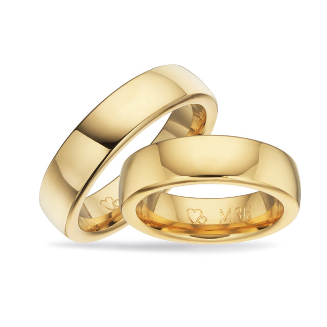 Hjerteringe 6 mm. 8 kt.