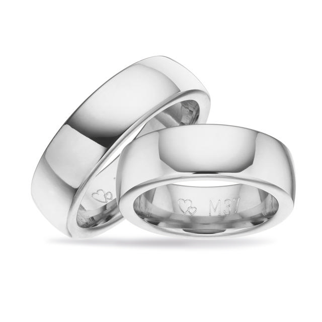 Hjerteringe 7 mm. sølv