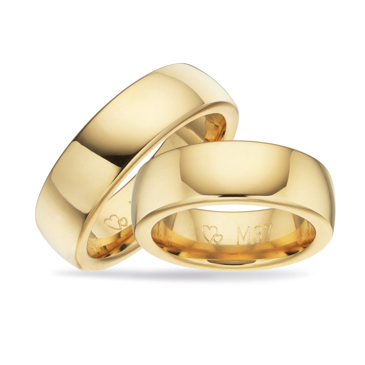 Hjerteringe 7 mm. 8 kt.