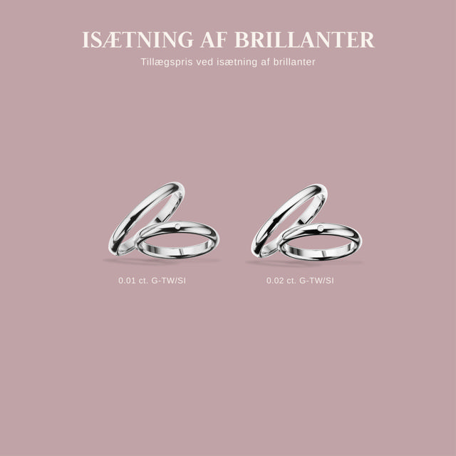 Hjerteringe 3 mm. sølv