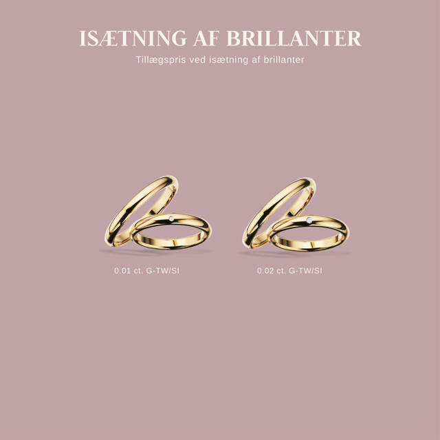 Hjerteringe 3 mm. 14 kt.