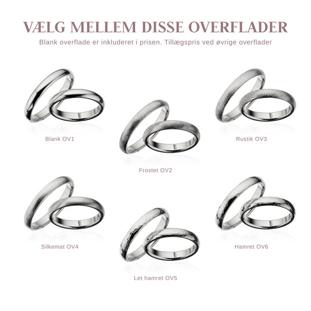 Hjerteringe 3,5 mm. 14 kt. hvidguld